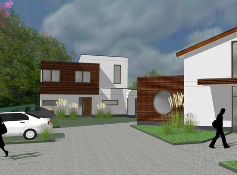 Neubau eines Wohnhauses und eines Fahrradladens in Lohne